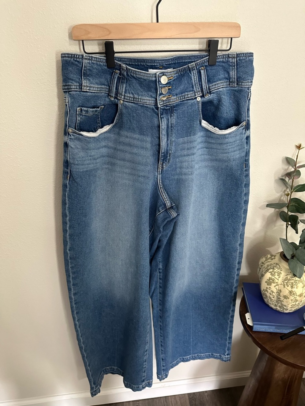 Lane Bryant Blue Button-Fly Denim Jeans